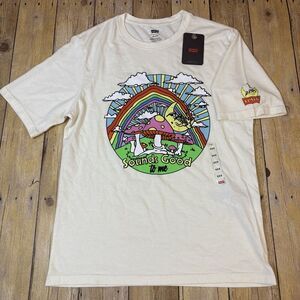 Levis Graphic T Shirt Extra Extra Small XXS Mushrooms Rainbow Hippie NEW NWT